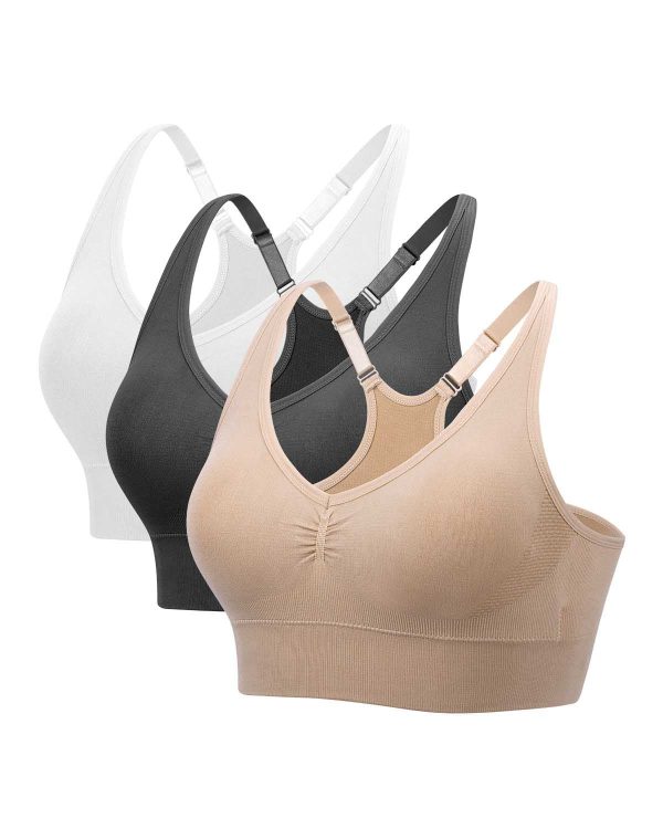 Bavme Fusion Racerback Yoga Bra 9093 (3 Pack)